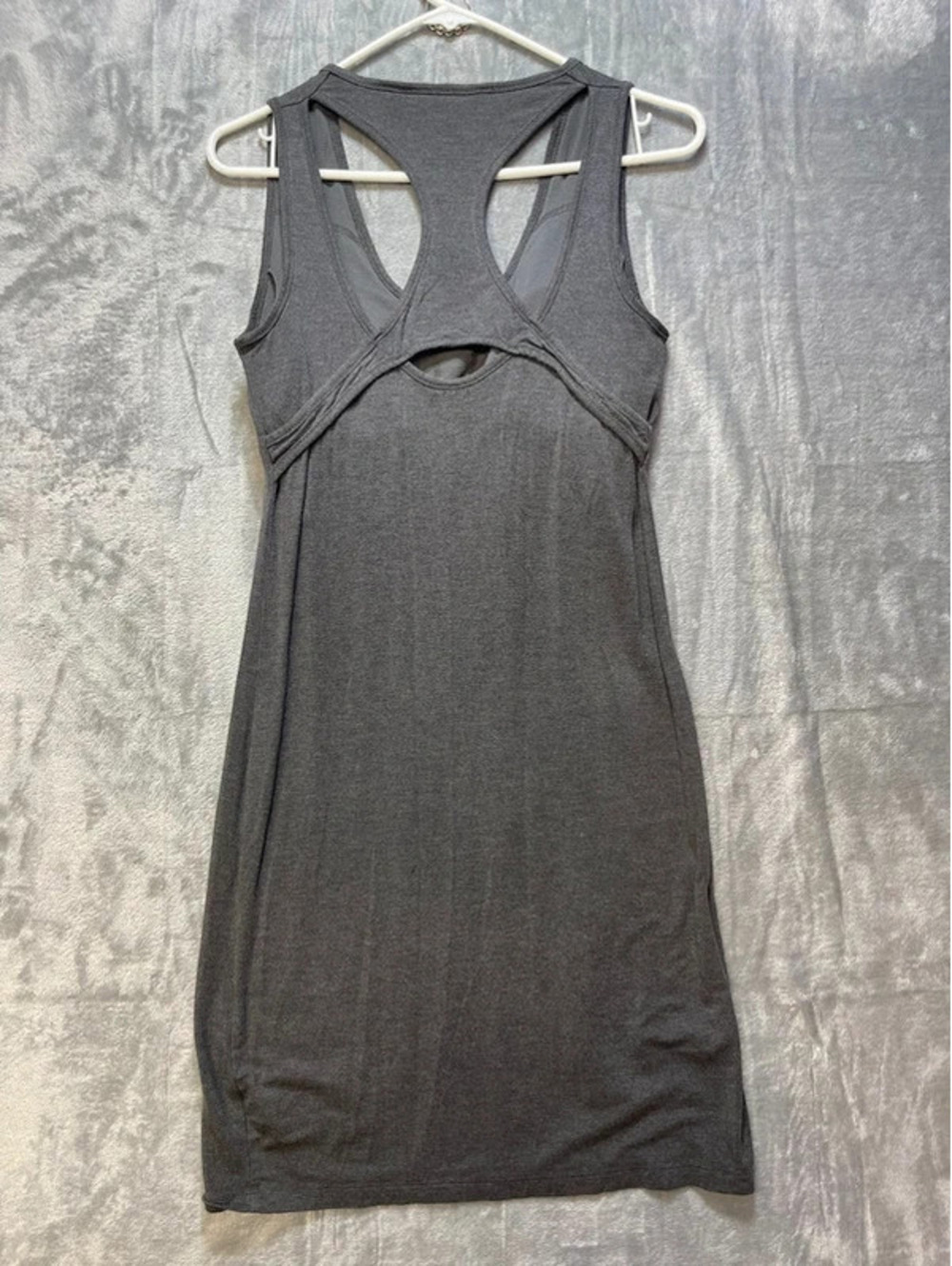 Athleta Women's Small Gray Tencel Lyocell Racerback Built In Bra Dress - Picture 2 of 6